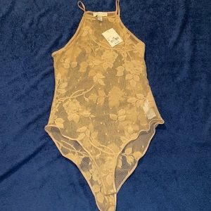 Nude floral sheer body suit from forever 21.